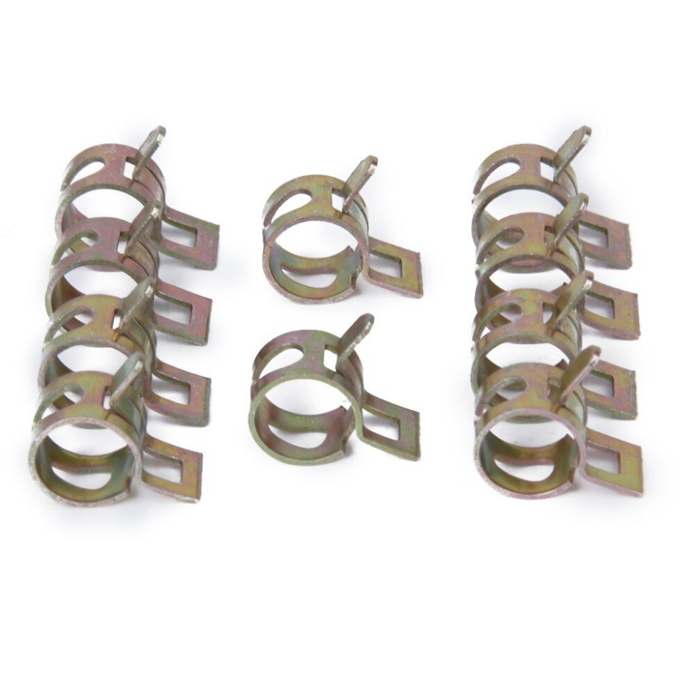 10 stk 6-15mm fjederbånd type brændstof vakuumslange silikone rør rør klemme clip stål zinkbelagte klemmer biltilbehør