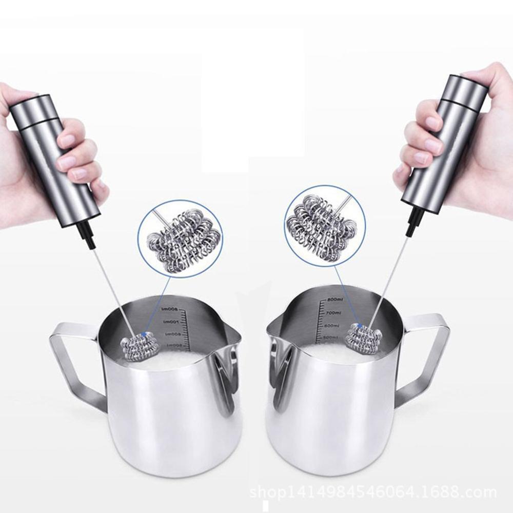 Automatic Electric Milk Frother Egg Foam Coffee Maker for Egg Milk Cappuccino Whisk Tools Head & Clean Brush Head Kitchen Tools