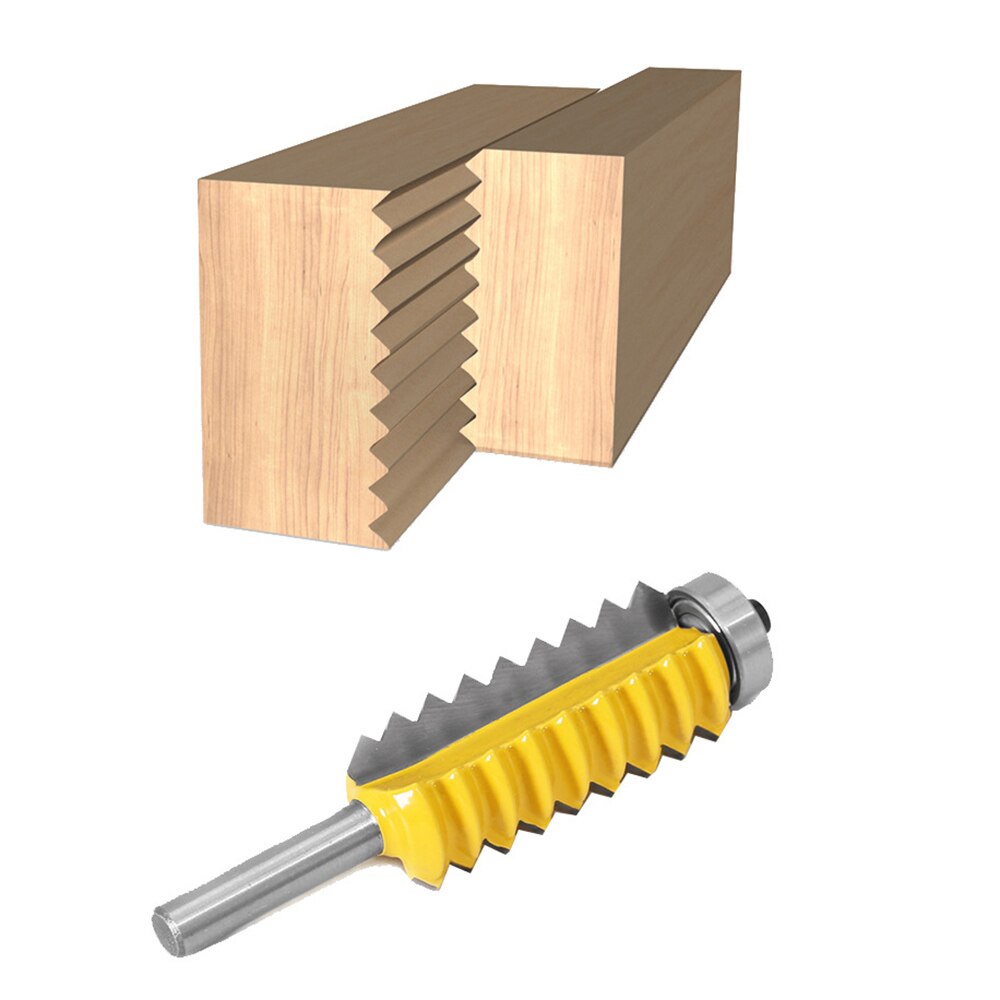 1PCS 8mm Shank Finger Joint Glue Milling Cutter Raised panel V joint Router Bits for Wood Tenon Woodwork Cone Tenoning Bit