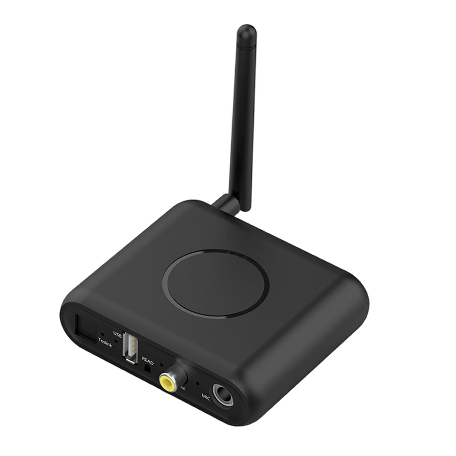 Wireless Bluetooth 5.0 Digital to Analog Audio Converter Remote Control Audio DAC Decoder Adapter RCA &amp; 3.5mm Black