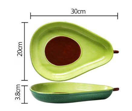 1 stk kæmpe sød avocado form keramisk frugtsalat tallerken snack skål ris suppe skål bordservice forsyninger 6.5 tommer wf: Avocado-d