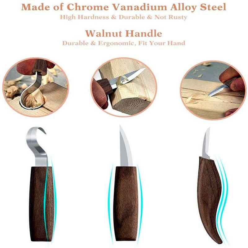 3/5PCS Woodworking carving set Chisel Woodworking Cutter Hand Tool DIY Peeling Woodcarving Spoon Carving Cutte