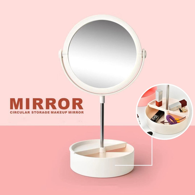 Draagbare Spiegel Make-upspiegel Spiegel Decoratieve spiegel 360 Graden Roterende Verstelbare Arm Cosmetica Gereedschap Ronde Spiegel