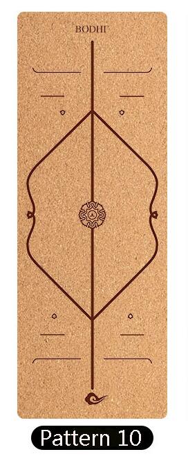 Yoga Mat - Natural Cork & TPE - 183x65cm - Non-Slip - Odorless - Fitness Gym Pilates: Pattern 10