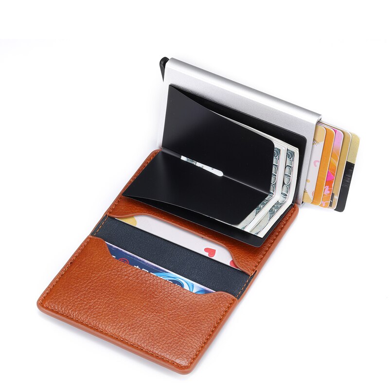 ZOVYVOL Portemonnee Bankkaart Portefeuilles Mannen Credit Card Houders Business ID Card Case Mode Automatische RFID Kaarthouder Aluminium