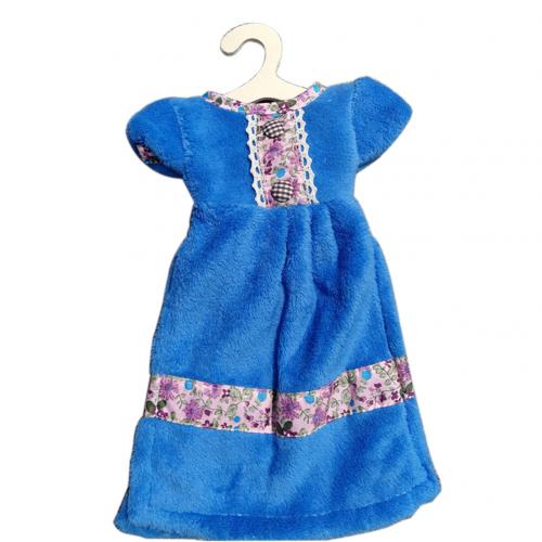 Dikke handdoek zachte fluwelen waterabsorberende schoonmaakdoeken jurkvormige wandhangende handdoeken badkamer keuken schoonmaakdoeken: Blauw