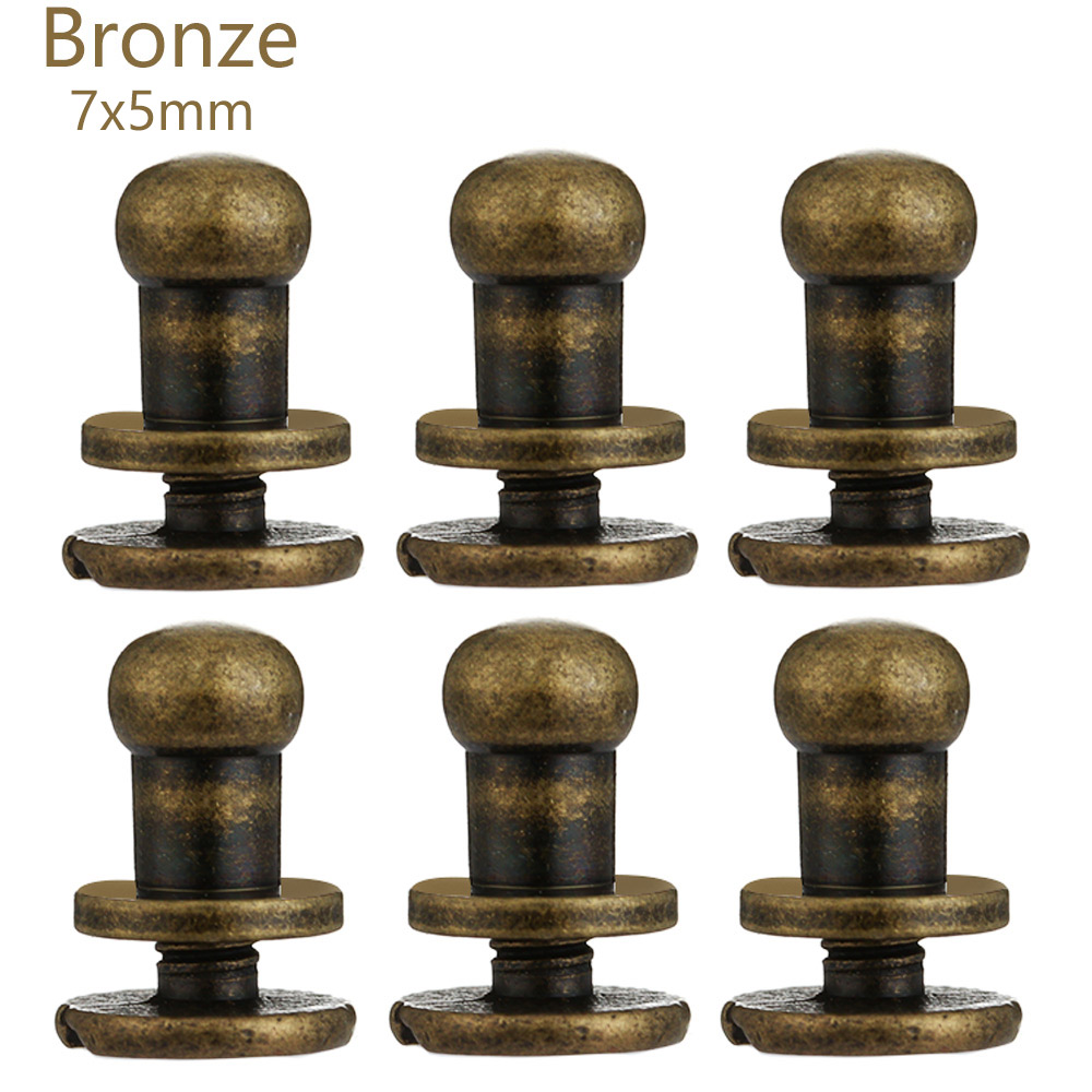 10Pcs Kupfer Runde Garment Nieten Mönch Kopf Schrauben Messing Nagel Tuch Taste Hut Tasche Schuhe Leder Hand Handwerk Nähen zubehör: bronze 7X5mm