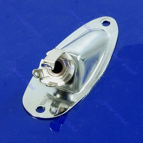 Chrome Boat Output Loaded Jack Plate Socket for Strat Guitars
