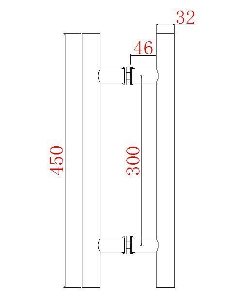 Diameter 32*450mm 18" SUS 304 Mirror Stainless Steel Door Handle Pull
