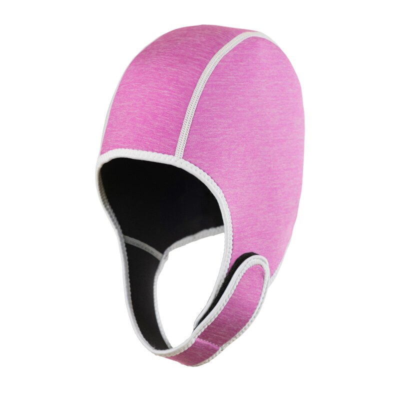 Svømmehatt dykkinghette med skulder snorkleutstyr lue hette halsdeksel svømme våtdrakt 3d vanntett dykkerhodetrekk: Rosa