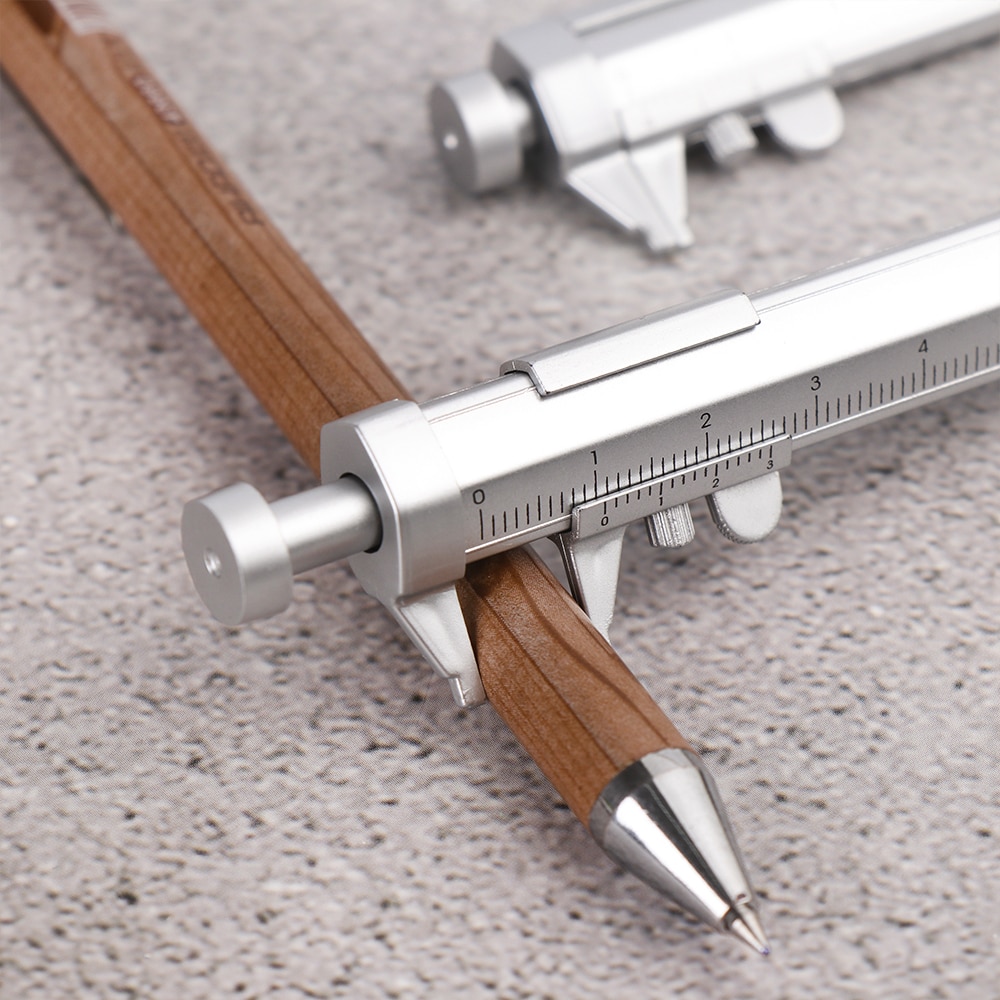 Multifunctionele 0.5Mm Remklauw Pen Plastic Vernier Kaliber Roller Balpen Scaleruler Meten Schrijven Instrument Briefpapier