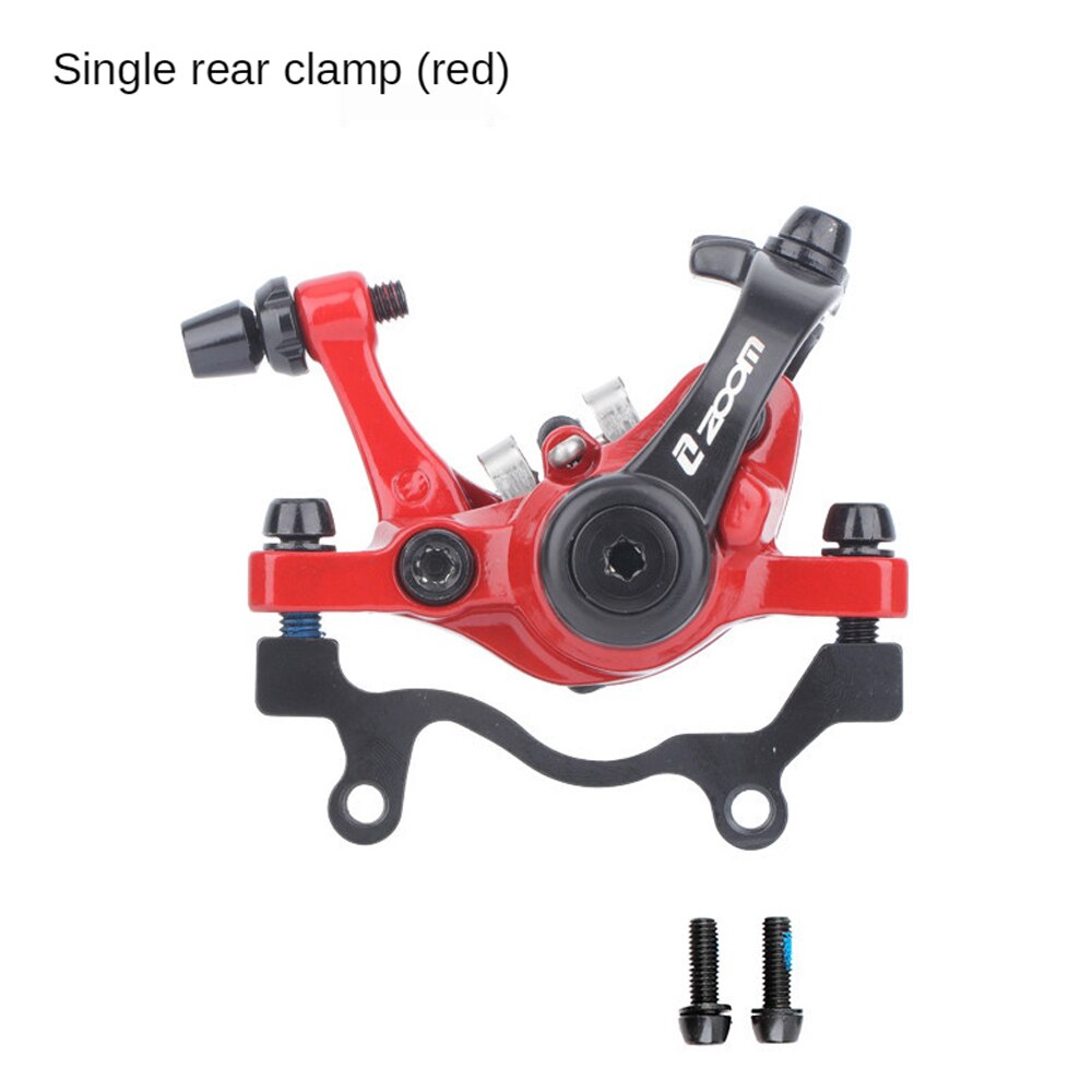 Zoom Fiets Remmen Mtb Fiets Voor Achter Brake Aluminium Mechanische Disc Bidirectionele Remklauw Met Disc F160 R160: rear brake(red)