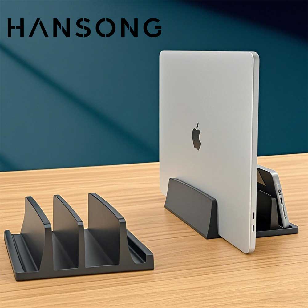 Vertikal bærbar stativ i plastik, bærbar macbook/tablet/telefonholder, justerbar stationær bærbar dock, pladsbesparende tilbehør - vaydeer