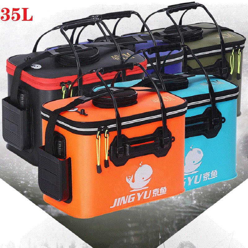 Seau pliant de grande capacité, 35l, de , 50cm, pour l&#39;extérieur, Camping, randonnée, sacs de pêche