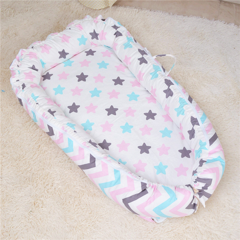 Baby bærbar seng krybbe sove isolation madras nyfødt baby print aftagelig vaskbar met ycz 038