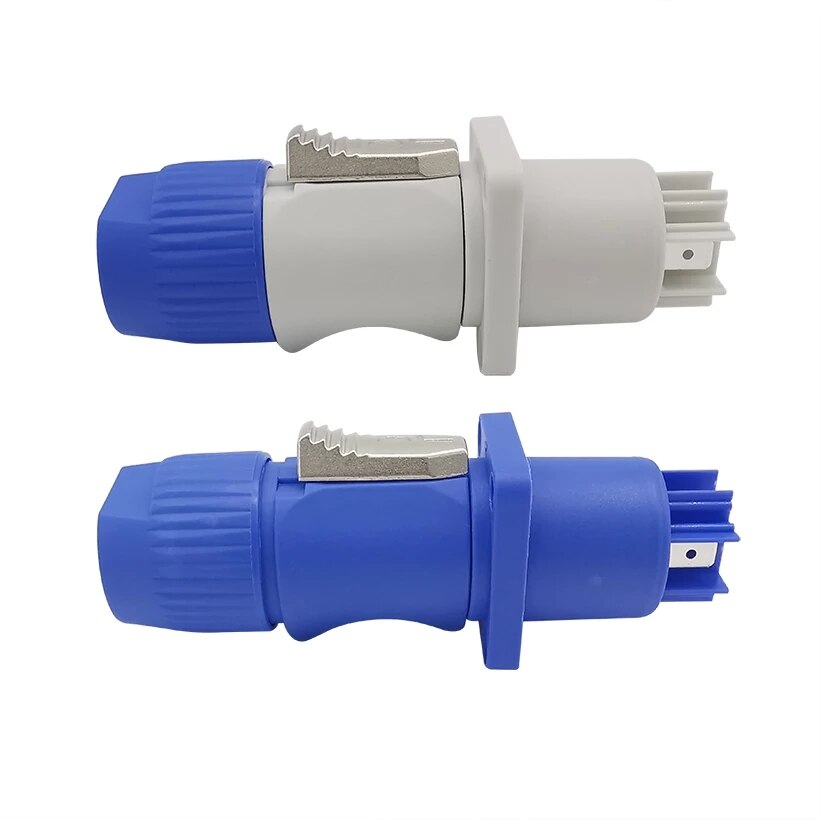 3Pin NAC3FCA NAC3FCB Connector Led Speakon Man Plug Blauw (Input)+ Wit (Output) plug + Vrouwelijke Socket 20A 250V Ac Power Connector