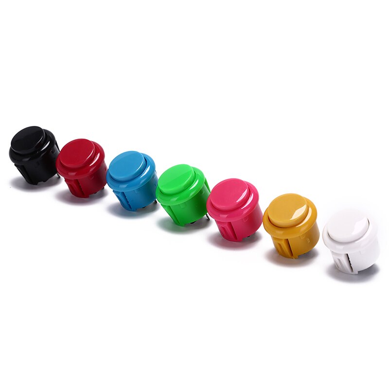 10pcs 24mm Factory Price Arcade Button Round Push Button Built-in Small Micro Switch For DIY Arcade Controller Ja Mame