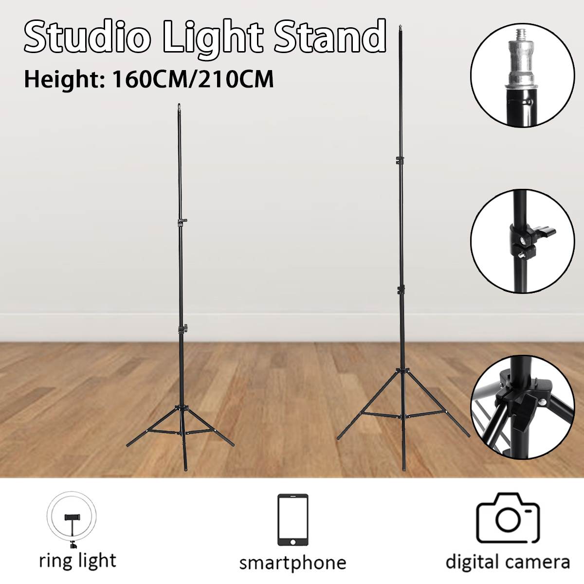 160 210Cm Fotografie Statief Licht Stands Houder Voor Foto Studio Relfectors Softbox Lame Achtergronden Video Verlichting Studio Kits