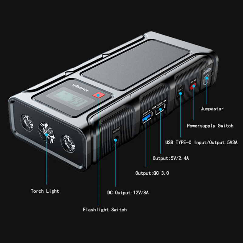 GKFLY – Booster de batterie Super puissant pour essence et Diesel, dispositif de démarrage automatique, câble de démarrage de saut de voiture, banque d&#39;alimentation Portable, chargeur de voiture