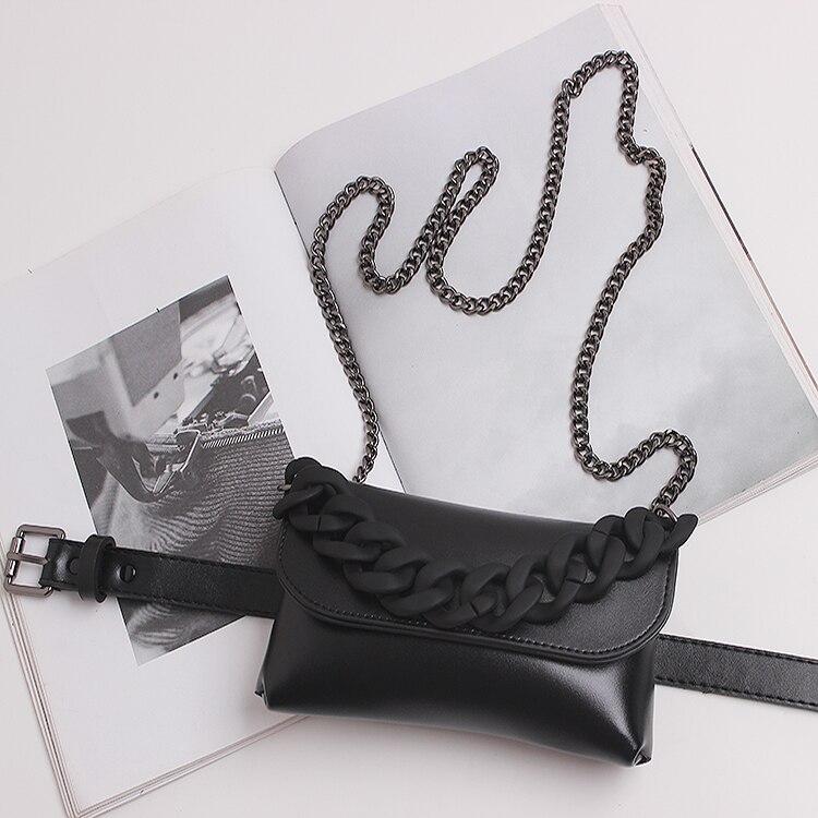 Taille Tasche Gürtel Taschen in Schwarz Farbe Ketten für Frauen