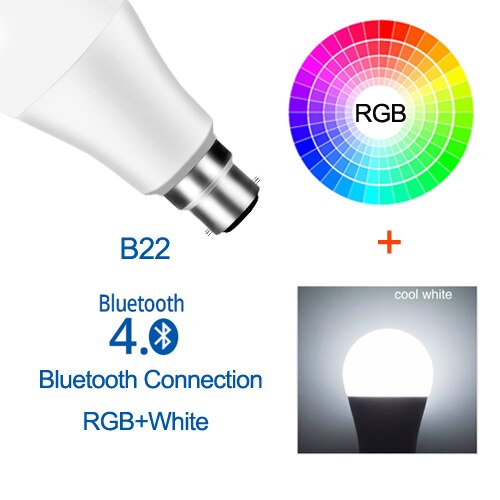 B22 Smart Led Lamp E27 RGBW 15W WiFi Lamp Bluetooth 4.0 Smart Lamp RGB + Wit Kleur Veranderen Dimbare AC85-265V Hotel Keuken Lamp