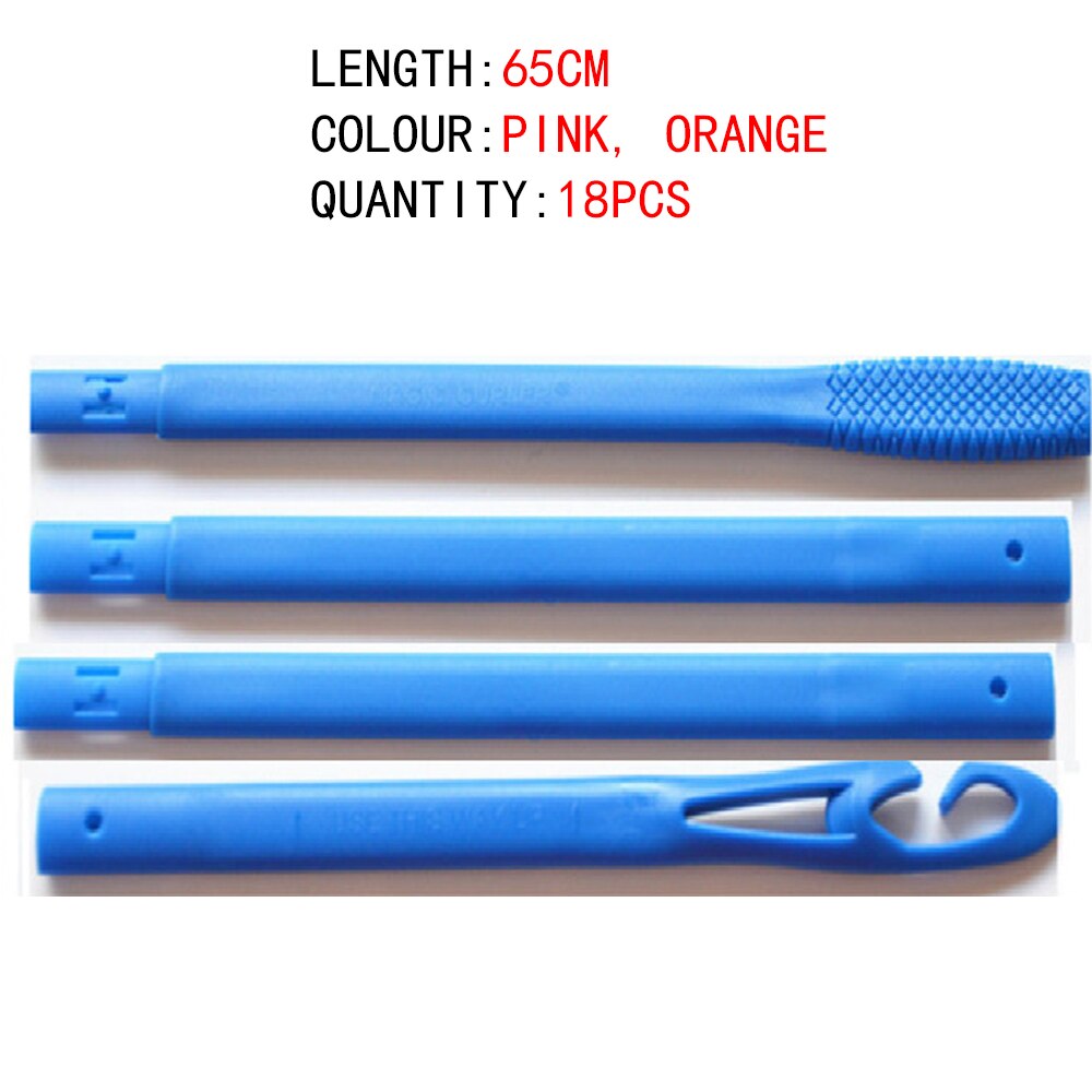Rodillos rizadores de pelo de plástico suaves, 18 Uds., 45/50/55/65cm, rizadores de pelo en espiral DIY para rizar el cabello, rodillos flexibles: Pink  Orange 65cm
