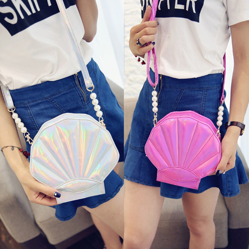 Zomer dames zoete schelpvormige parel crossbody tas schelp schoudertas clutch tas meisjes messenger handtas