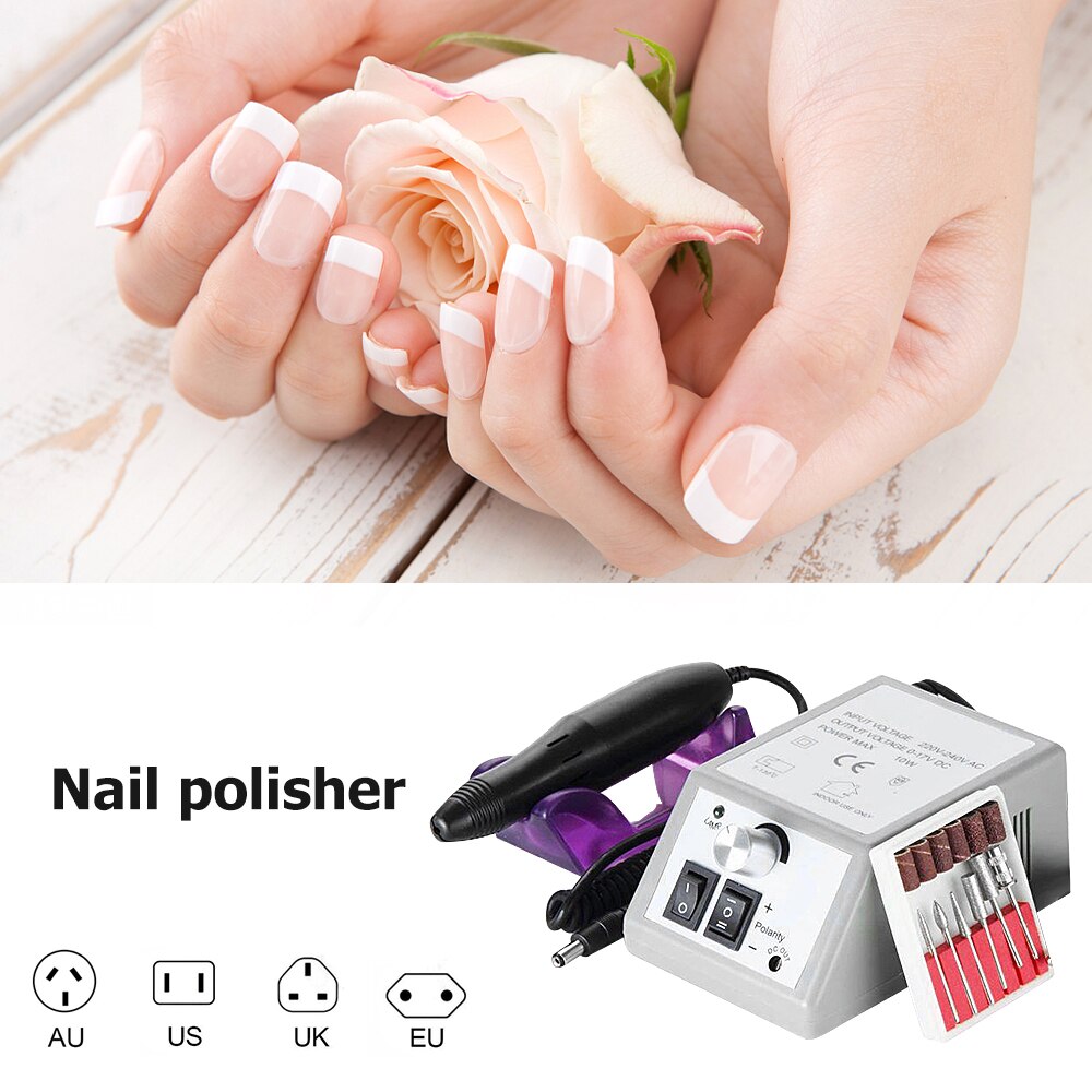 1 set elektrische manicuremachine, pen, pedicure, nagelvijl, nagelgereedschap, 6 bits, boor, nagelboormachine, apparatuur