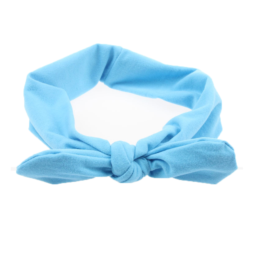 Diadema elástica con lazo de conejo para mujer, turbante con nudo, diademas para mujer, accesorios para el cabello para mujer: Azul cielo