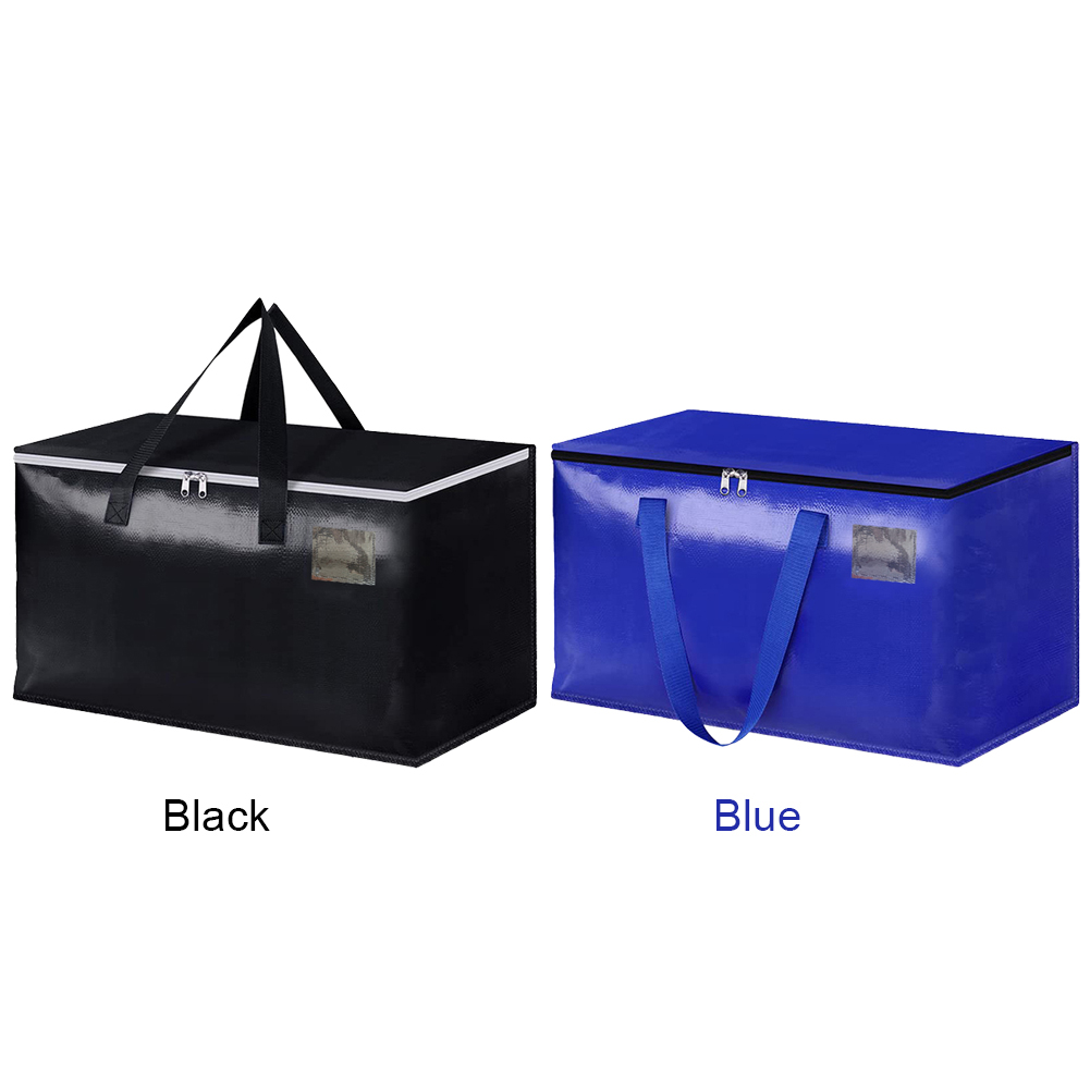 Cajas móviles con cremalleras y asas, bolsas de almacenamiento de alta resistencia, bolsas de embalaje, ahorro de espacio para embalaje y almacenamiento en movimiento, 90L