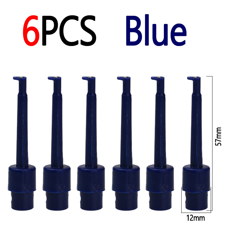 Bimoo 6PCS Lange Tip Hackle Tang Vliegen Haak Houder Clips Vliegbindset Tool Vliegvissen Accessoires Nimf Droog Nat vlieg Houder Clips: Blauw