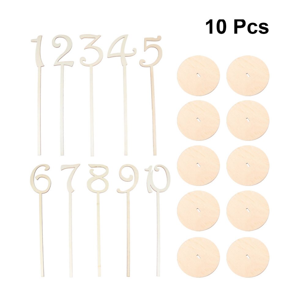 10 stuks tafelnummerkaarten, houten decoratieve plaatskaarten voor feesten, bruiloften en verjaardagen