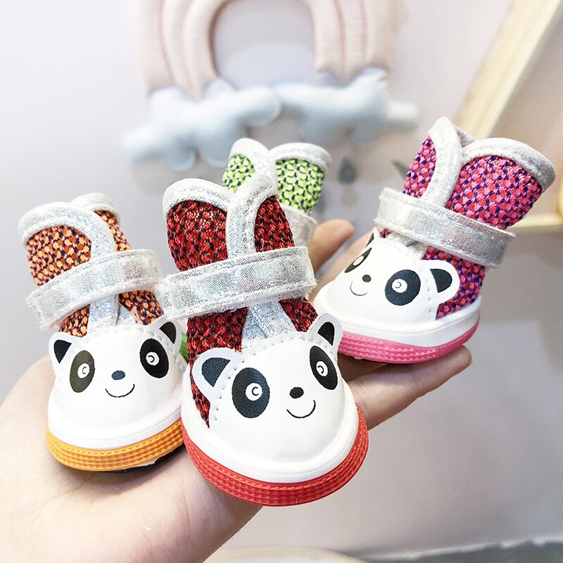 Cute Panda Pet Shoes For Puppies Little Small Dogs Summer Breathable Cat Boots Footwear Accessories For Yorkshire Products