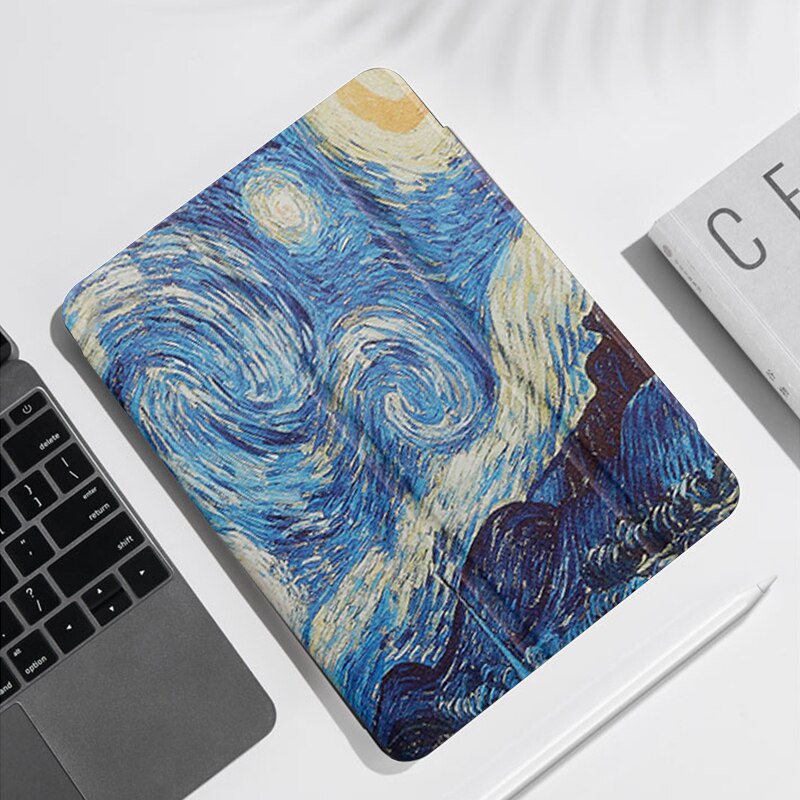 Samsung Galaxy Tab E 9.6 9.6'' tablet case Flip PU Leather Smart wake sleep Trifold coque with stand for SM-T560 T561 Funda: Starry Sky