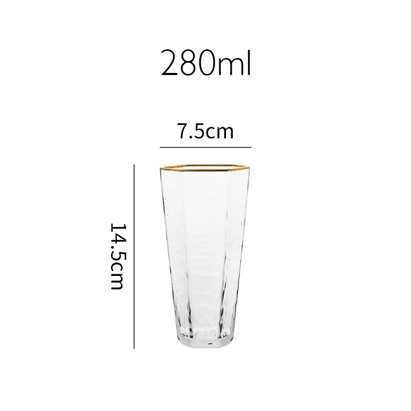 Japan Orange Color Wine Glass Geometric Hexagonal Champagne Goblet Tequila Whiskey Wine Glasses Home Barware: CLEAR 280ml