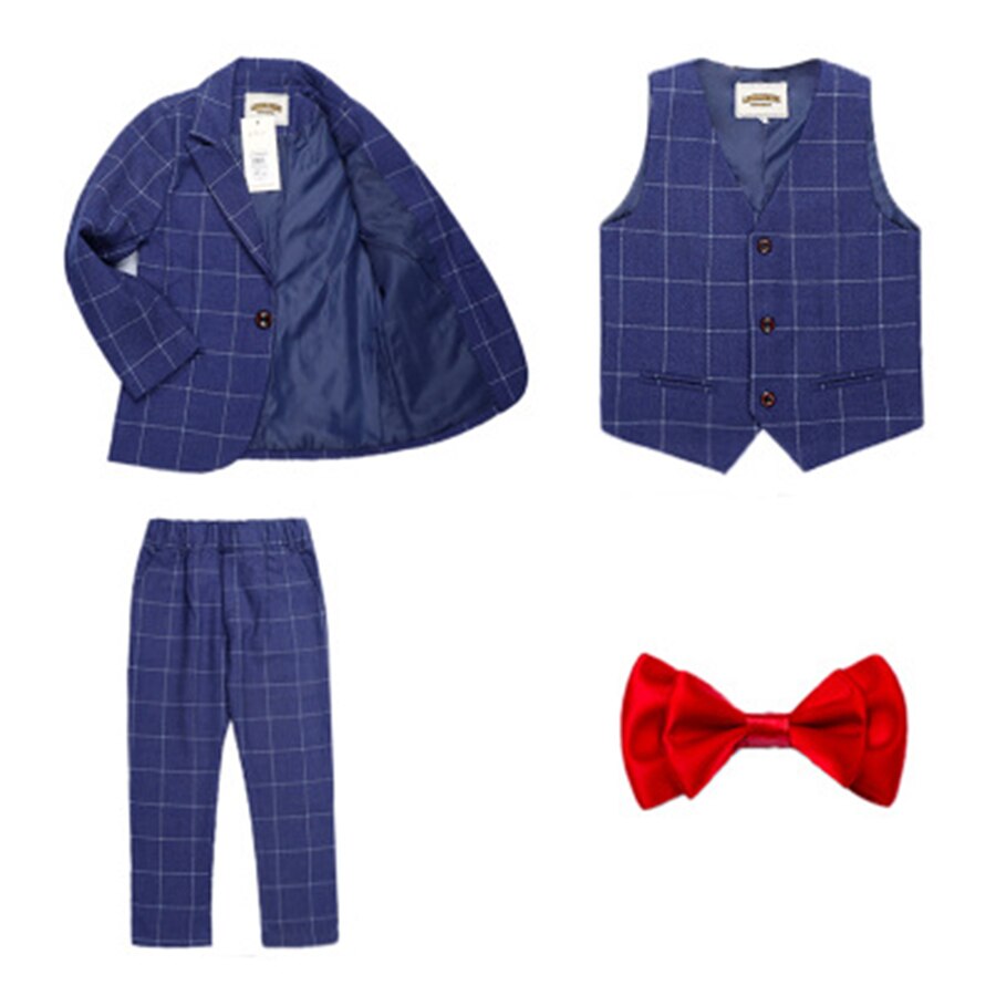 Ensemble Costume de mariage pour garçons | Costume de mariage pour enfants, Blazer à carreaux pour enfants, gilet et pantalons 3 pièces, Costume de Performance pour Piano pour fête scolaire