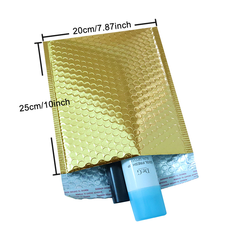10PCS Metallic Bubble Mailer Envelopes Padded Mailing Bag Self Sealing Foam Foil Courier Bag Waterproof Bubble Bags