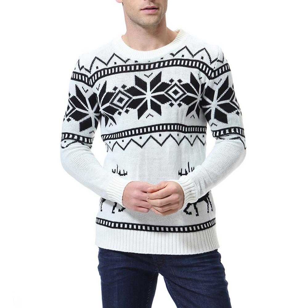 Mann genser varm casual strikkede pullover gensere