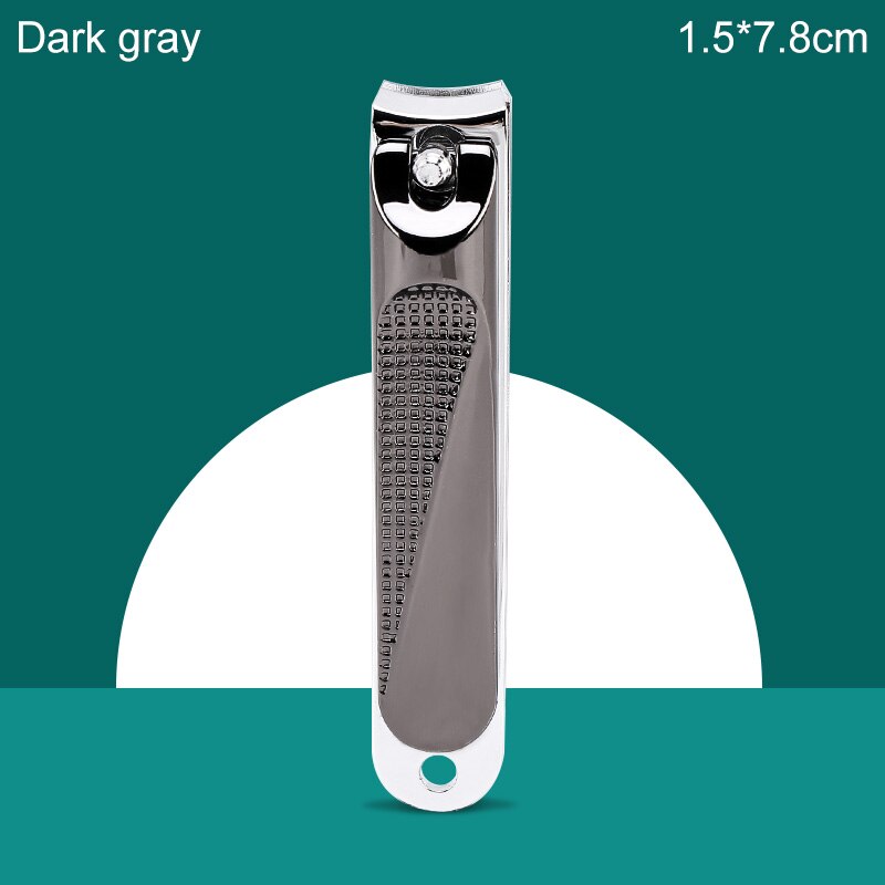 Nail Clippers Stainless Steel Dead Skin Manicure Fingernail Cutter Thick Hard Ingrown Toenail Scissors Pedicure tools: Dark gray L