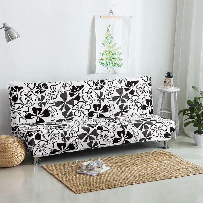 Længde 160-190cm elastisk sovesofa betræk uden armlæn billig sofa folde betræk stretch betræk til fest banket hjem: K001