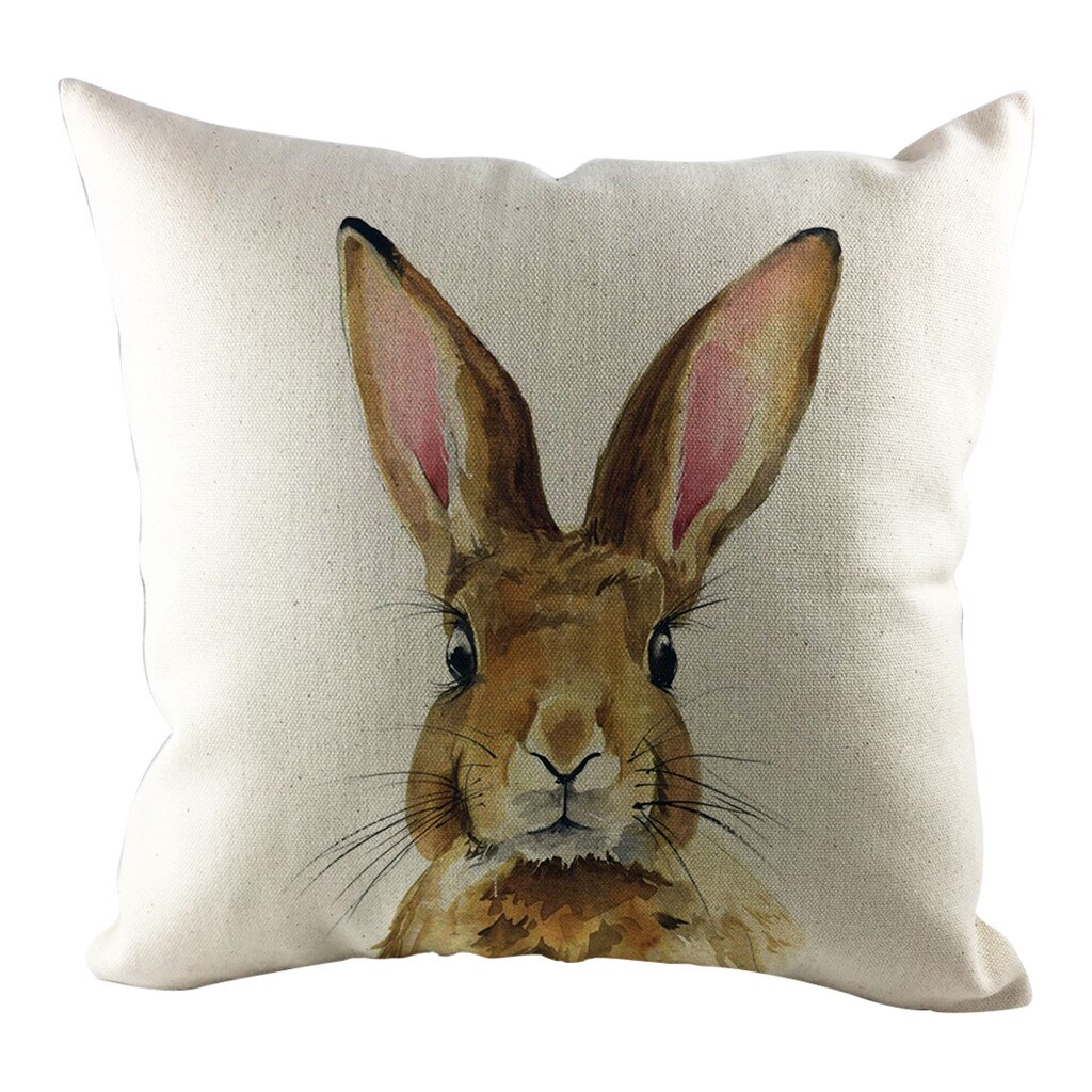 1 Stuks Easter Bunny Print Kussensloop Woonkamer Sofa Decoratie Kussen Wasbare Bibliotheek Cafe Vierkante Kussensloop: E