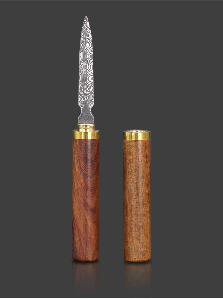 Stainless Steel Tea Knife Needle Pick With Wood Handle Puer Tea Tools Cone Needle Breaking Prying Tea Brick Tool: C