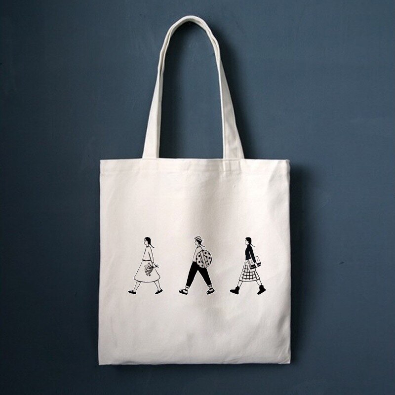 Ladies Handbags Canvas Tote Bag Cotton Cloth Shoulder Shopper Bags for Women Eco Foldable Reusable Shopping Bags: 1