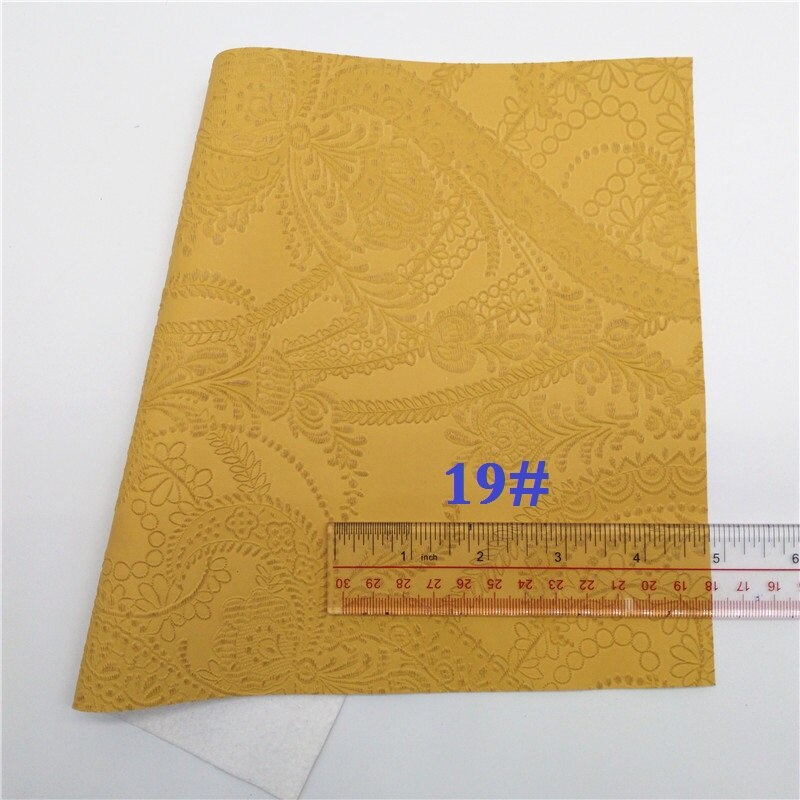 Canapé en similicuir vinyle de taille A4 | Glitterwishcome 21x29cm pour nœuds, tissu à fleurs en relief, feuilles de cuir pour nœuds, GM524A: 19