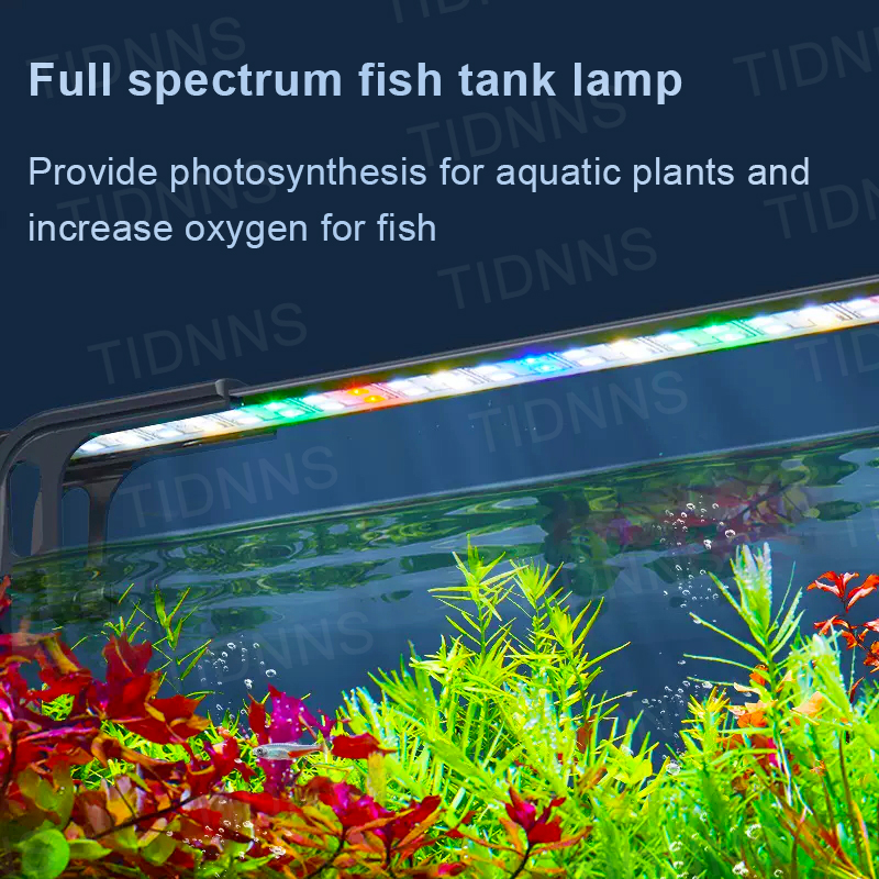 Luz LED para acuario, iluminación de cultivo de plantas, lámpara con Clip impermeable Extensible para pecera de 12-75CM