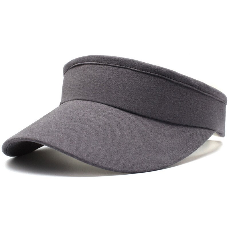 Summer Women Sun Visor Hat Outdoor Sports Running Baseball Cap Hats Beach Empty Hat: Dark Grey