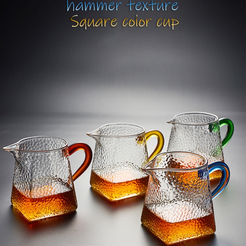 Imellow 350Ml Glas Koffie Mokken Verdikte Hittebestendig Glas Koffie Cup Creatieve Thuis Thee Splitter Vierkante Hamer Glas pot