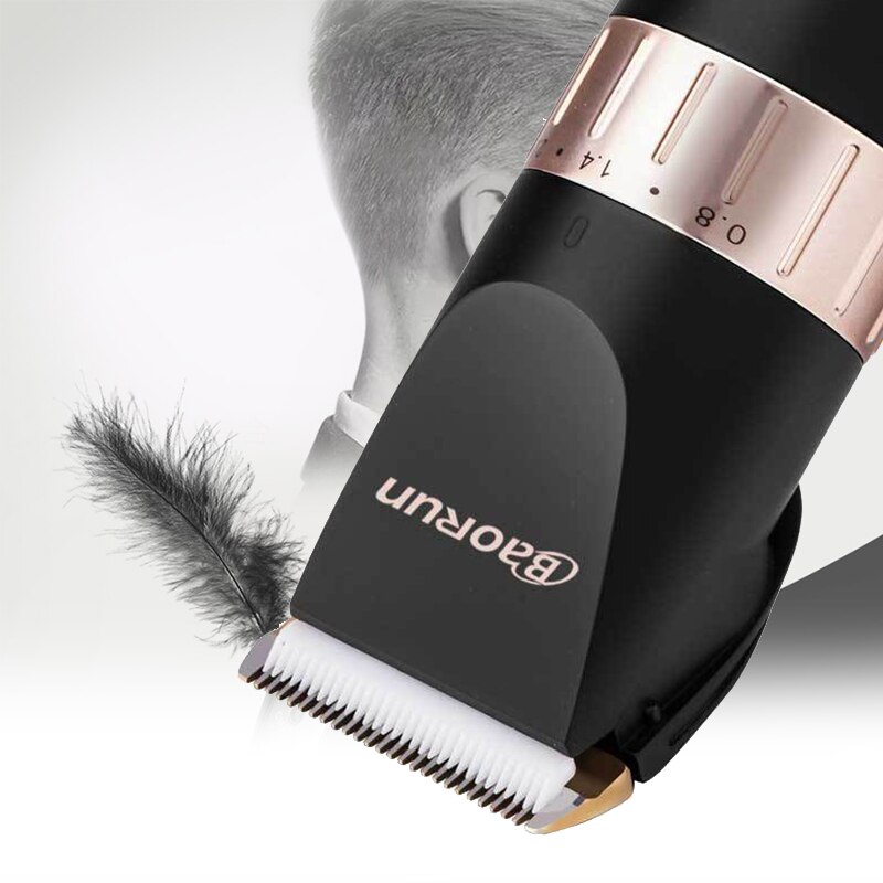 Baorun Rechargeable Men Hair Clippers Adjustable Cutting Blade Hair Trimmer Haircut Grooming Hair Cutting Tool with 8 Combs