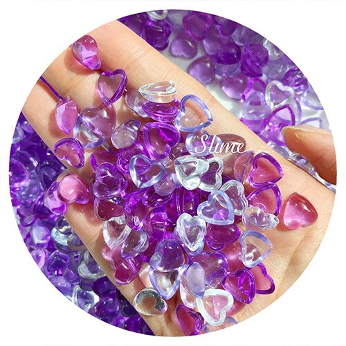 Boxi Slime kit Additives Charms Heart Fishbowl Beads Supplies Sprinkles Filler DIY Accessories For Fluffy Cloud Crunchy Slime: Purple