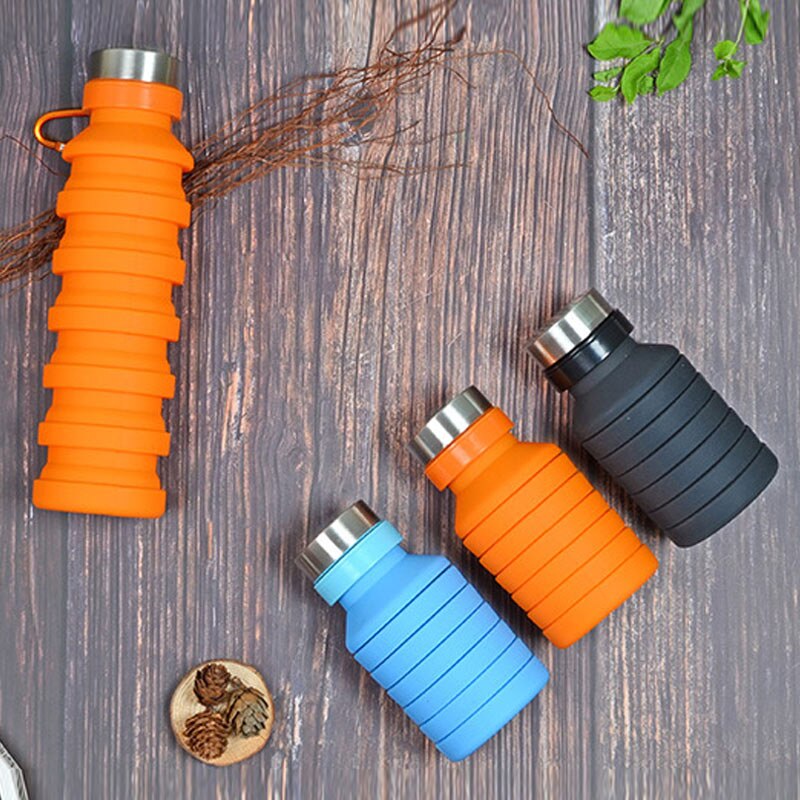 550ML de silicona plegable café taza botella para beber viajes al aire libre plegable taza LSK99
